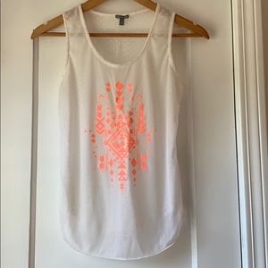 NEW: Charlotte Russe Mesh Tank Top, White, Small